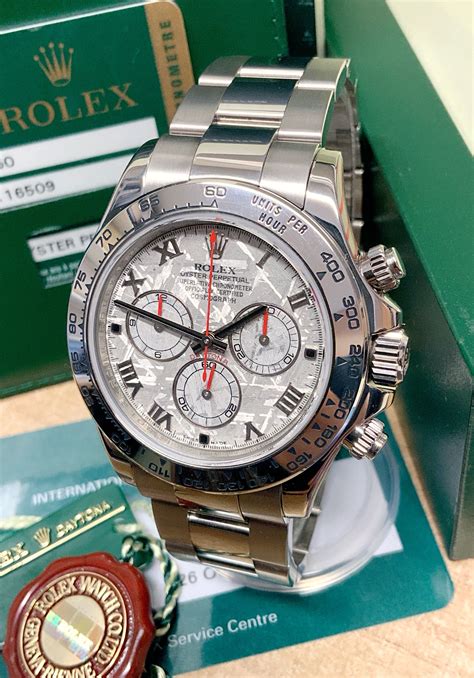 rolex daytona white gold meteorite